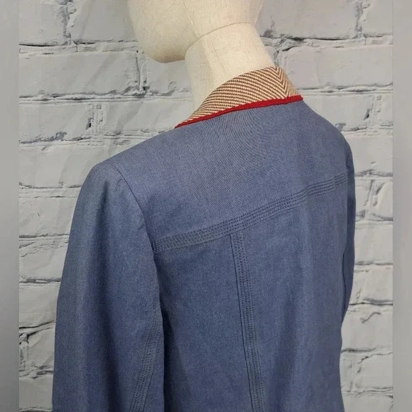 St John Sport Women's Full Zip Denim Jacket Stretch Multicolor Size Medium - Picture 10 of 16